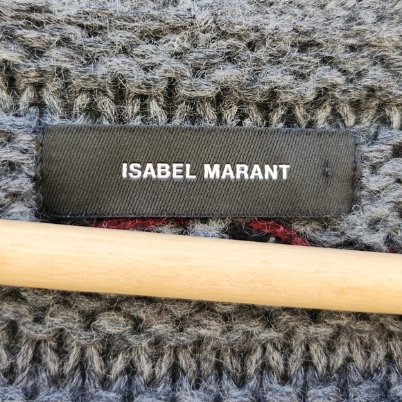 ISABEL MARANT Geena Oversized Argyle WoolAlpaca Blend Cardigan - Picture 10 of 11